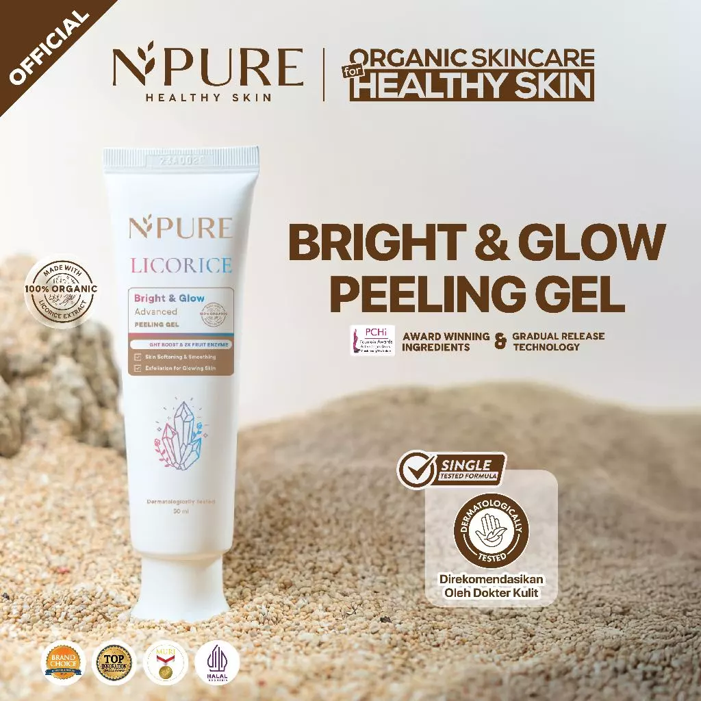 Peeling Gel Licorice NPURE Eksfoliasi Instan Pengangkat Daki