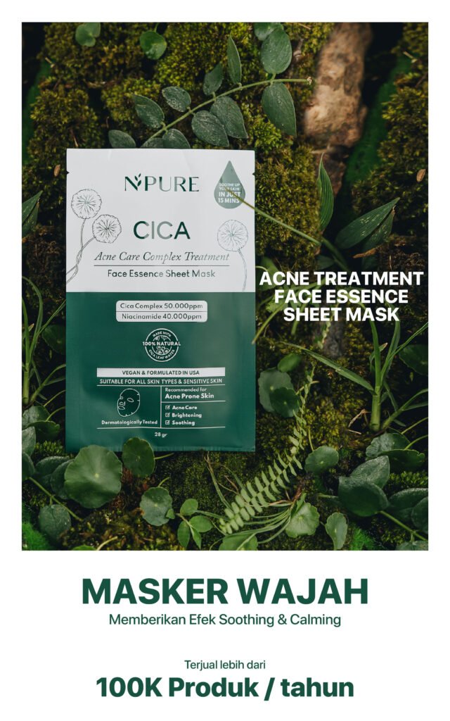 Masker wajah Centella untuk kulit berjerawat