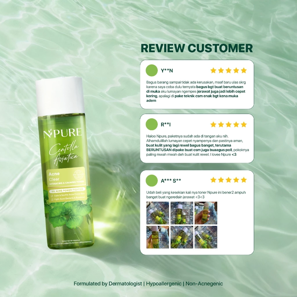 Acne Toner Ukuran Besar NPURE Cica Hydrating Centella 8
