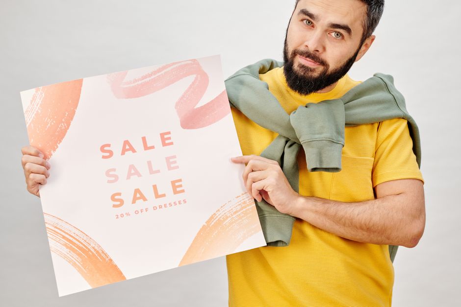 banner toko size material selection