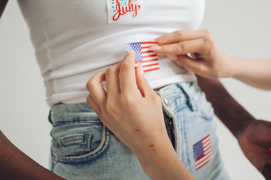 custom shaped sticker independence day souvenir