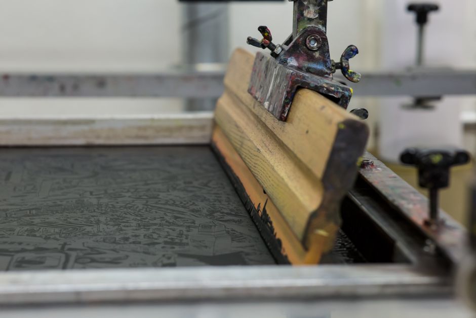 manual screen printing tools squeegee mesh setup