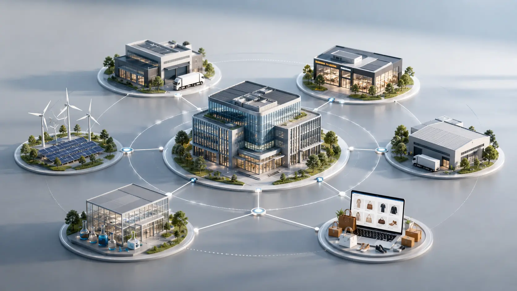 Futuristic Corporate Network Diorama